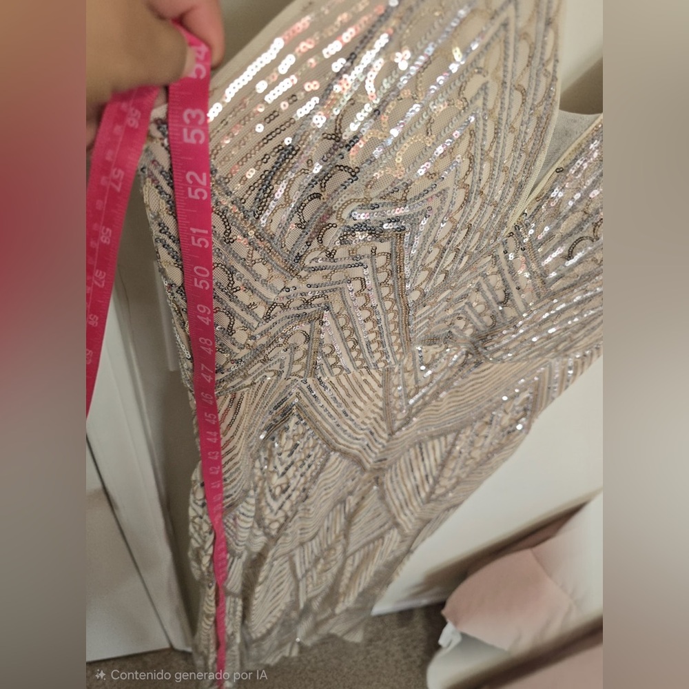 R&M Richards Metallic Gold Halter Maxi Dress - Picture 8 of 12